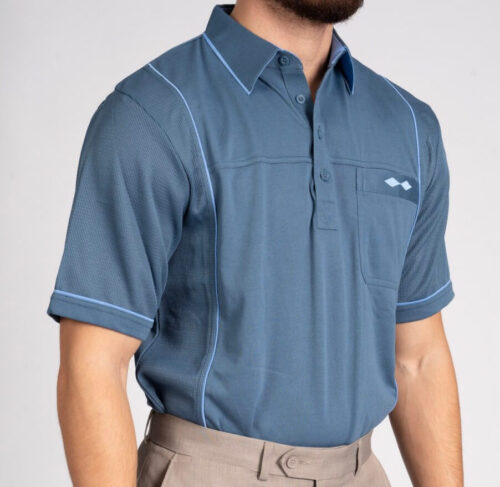 Polo with mesh and piping