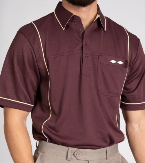 Polo with mesh and piping