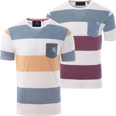 Soul Star Striped with pocket Crew Neck T-shirt