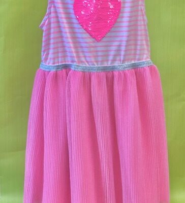 Pink with heart pattern dress