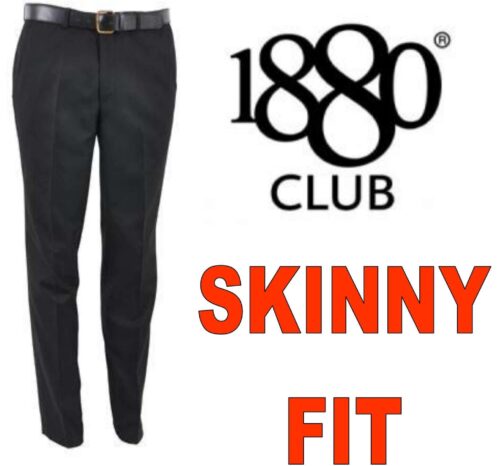 1880 Club Skinny Fit Black School Trouser