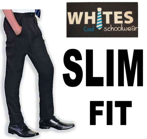 White Slim Fit School Trousers