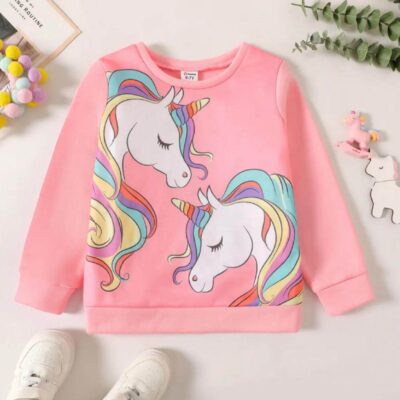 Girls unicorn print sweatshirt