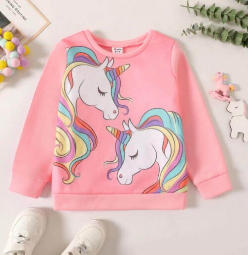 Girls unicorn print sweatshirt,