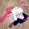 Baby’s 3piece teddy print long sleeve top , hooded zipper leggings