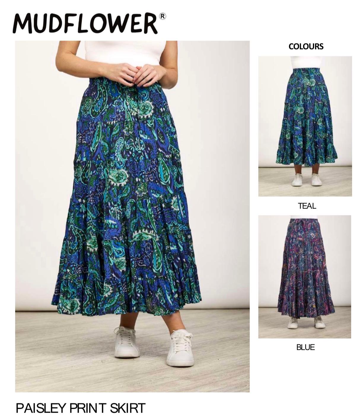 Mudflower - loose flowy maxi skirt,