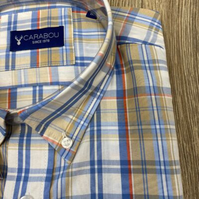 Carabou Short Sleeve Checked Shirt. Sizes medium to 2XL.