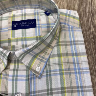 Carabou Short Sleeve Checked Shirt. Sizes medium to 2XL.