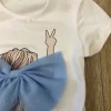 girls short and t-shirt bow set2.1